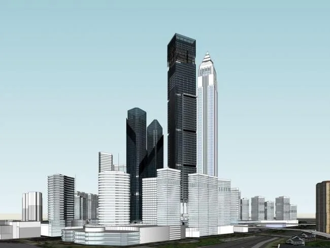 Sketchup Complex Model | Integrated Urban Design of High rise Residential, Commercial, Office, Complex, Office Residential Area, Modern Style