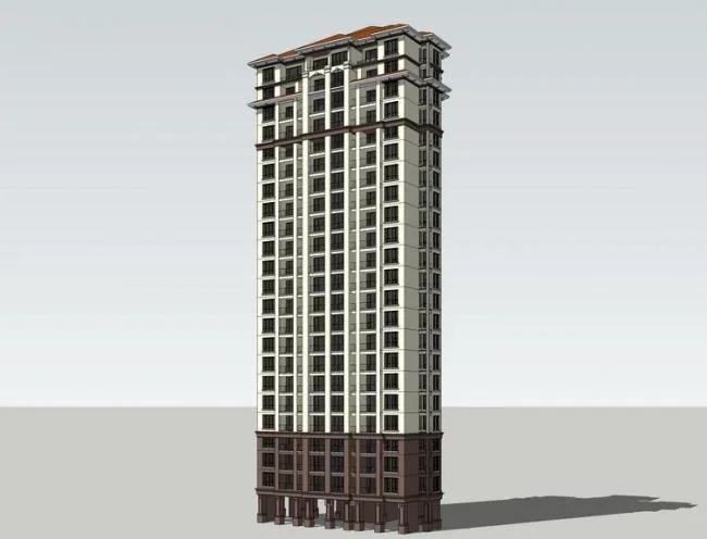 Sketchup Residential Model | High rise Residential Buildings, Residential Buildings, Classical Style, Spanish Style