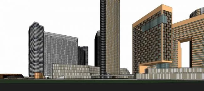 Sketchup Complex Model | Super high-rise commercial complex, hotel office, shopping mall, commercial podium, modern style