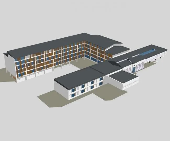 SketchUp Multi-Story Hotel Model Featuring Traditional Chinese Architecture
