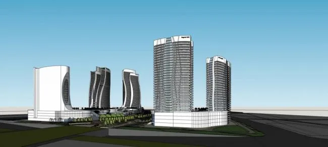 Sketchup Complex Model | Super High rise Commercial Complex, Office Area, Hotel, Alien, Modern Style