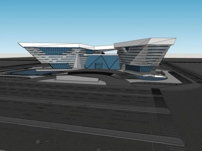 Sketchup Cultural Model | Multi story Cultural Center, Modern Style
