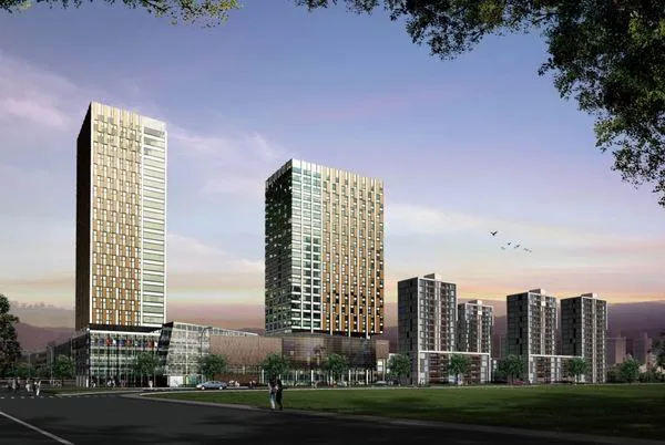 Sketchup Residential Model | High rise residential building, bottom commercial, street level commercial, modern style, 19 floors