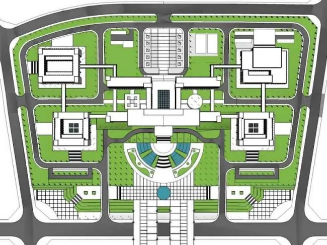 Sketchup Office Model | Administrative Center Planning Office Building, Multi story High rise, Modern Style