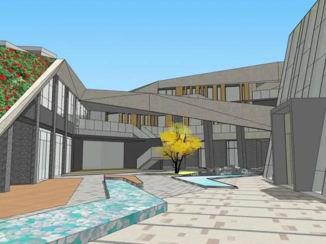 Sketchup Business Model | Multi story Commercial Street, New Chinese Style