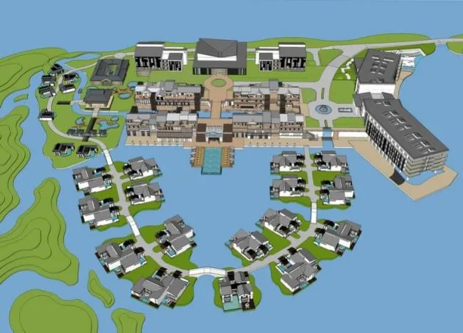 Sketchup Hotel Model | Multi story Resort Villa, Business Office, Chinese Style