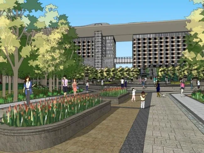 Sketchup Landscape Model | Office Landscape, Classical Style