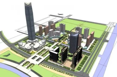 SketchUp Model of a Modern Super High-Rise Commercial, Residential, and Office Complex-BIM WORLD