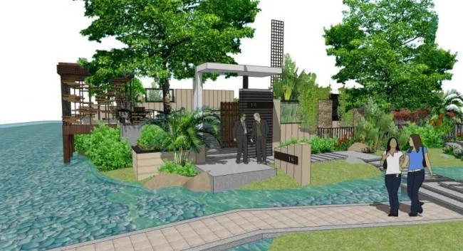 Sketchup Landscape Model | Courtyard Landscape, Modern Style, Modern Courtyard Landscape