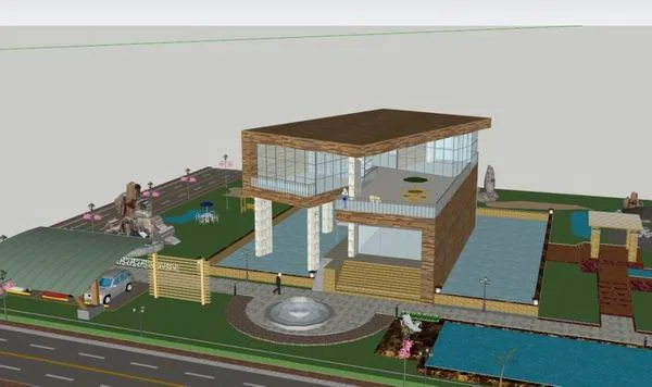 Sketchup Villa Model | Solo Villa, Modern Style