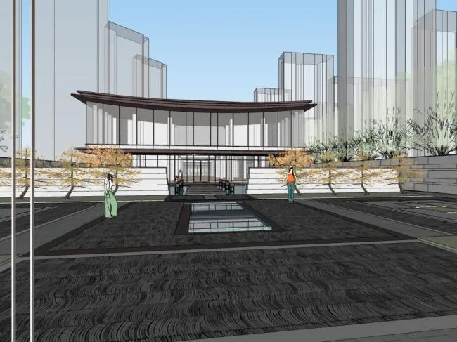 Sketchup Business Model | Clubhouse, Modern Style, Commercial Building
