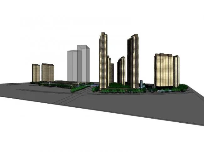 SketchUp Complex Model: Multi-Story Classical Commercial and Residential Building with Ground Floor Retail