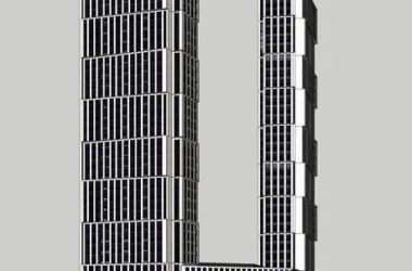 Modern High-Rise Office Building Model in SketchUp-BIM WORLD