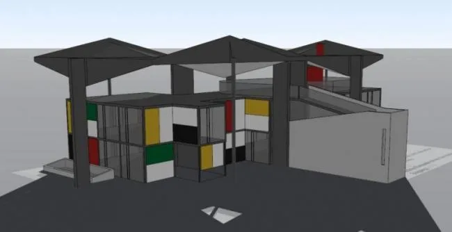 Sketchup Villa Model | Solo Villa, Corbusier, Modern Style