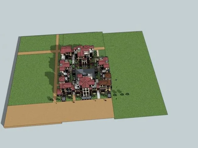 Sketchup Villa Model | Villa Cluster, Stacked, Modern Style
