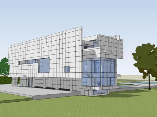 Sketchup Business Model | Multi story Clubhouse, Modern Style
