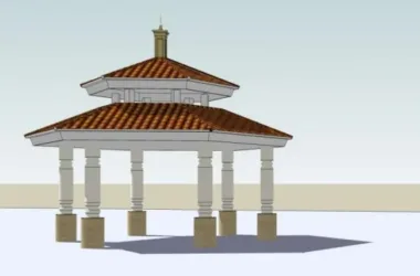 Classical Pavilion Design in SketchUp Model-BIM WORLD
