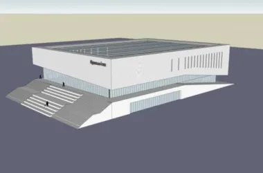 Modern Multi-Story Gymnasium Model with Sports View in SketchUp-BIM WORLD