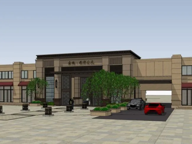 Sketchup Sketch Model | Residential Entrance, Commercial Entrance, Neoclassical Style