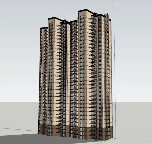 Sketchup Residential Model | Super High rise Residential Buildings, Residential Buildings, Classical Style