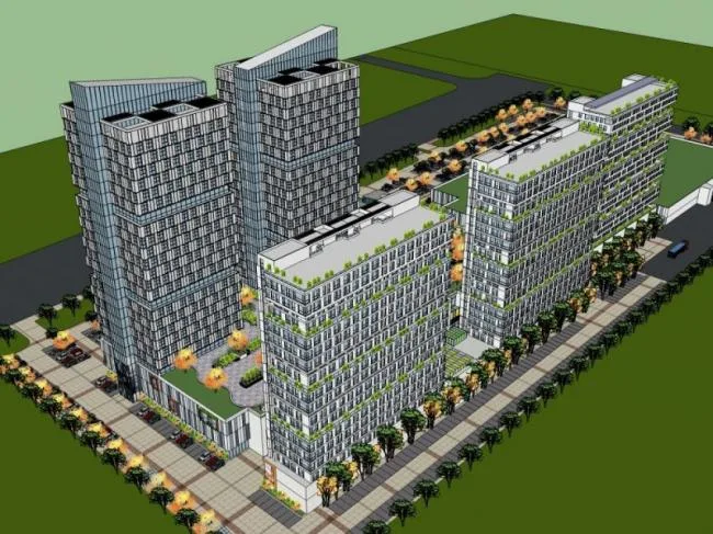SketchUp Complex Model | Multi-Story Commercial Complex, Residential, Office, Modern Style