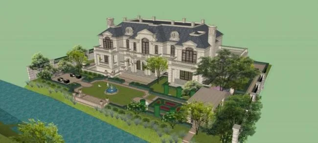 Sketchup Villa Model | Stacked Villa, French Classical Style