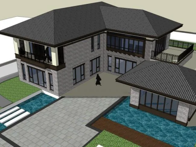 Sketchup Villa Model | Solo Villa, Modern Style