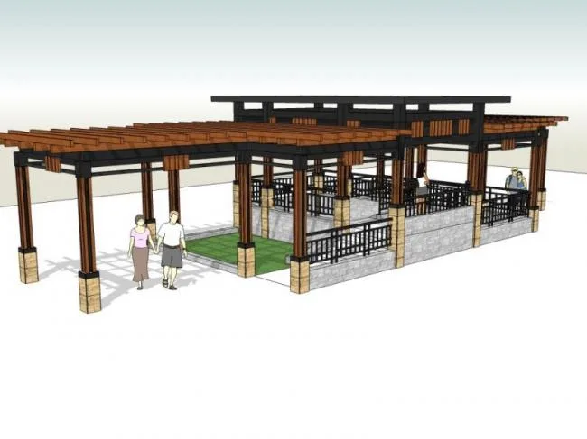 Sketchup Landscape Model | Corridor Landscape, Chinese Style