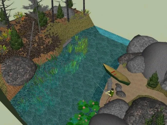 Sketchup Landscape Model | Mountain Landscape, Modern Style