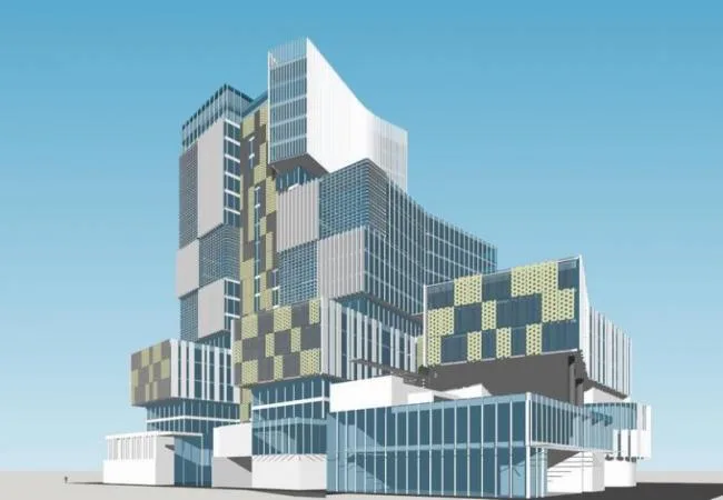 Sketchup Complex Model | Multi story high-rise mixed use, commercial center, complex, modern style