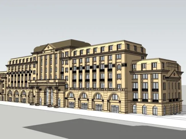 SketchUp Business Model: Modern Multi-Story Clubhouse Design