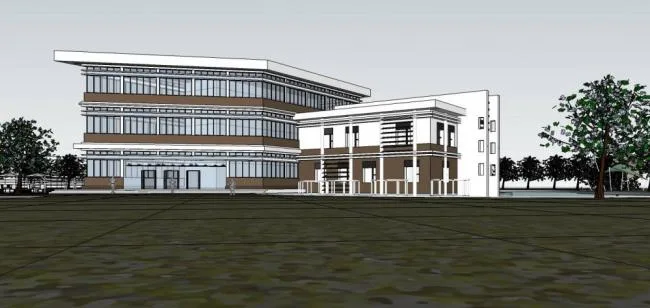 Sketchup Business Model | Multi story clubhouse, commercial building, modern style