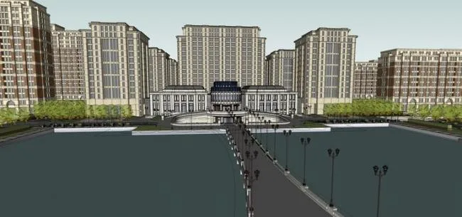 Sketchup Residential Model | High rise residential communities, residential buildings, neoclassical style, European style