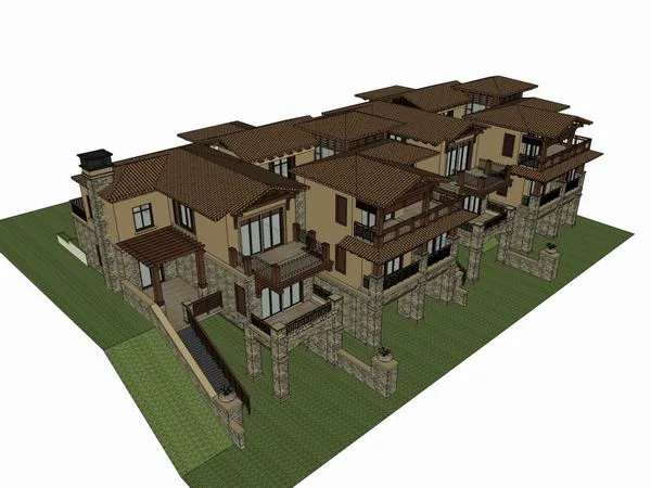 Sketchup Villa Model | Townhouse, Classical Style