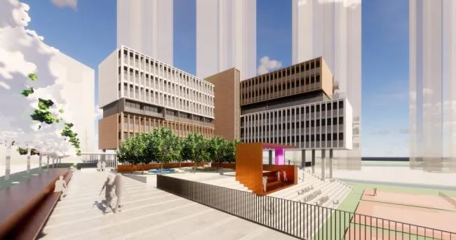 Sketchup School Model | Multi story Elementary School Campus, Educational Architecture, Modern Style