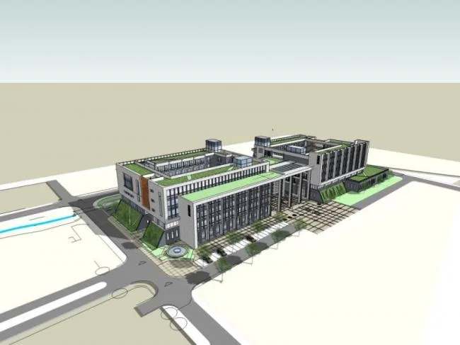 Sketchup School Model | Multi story University Campus, Educational Architecture, Modern Style