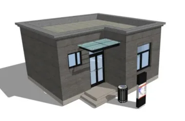 SketchUp Model: Security Booth and Guard Room Components-BIM WORLD