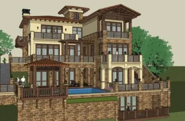 Classical Single-Family Villa Model in SketchUp-BIM WORLD