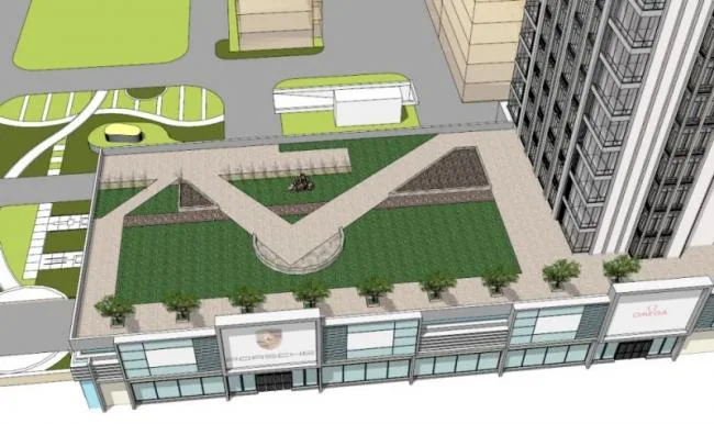 Sketchup Office Model | High rise office building, ground floor commercial, modern style