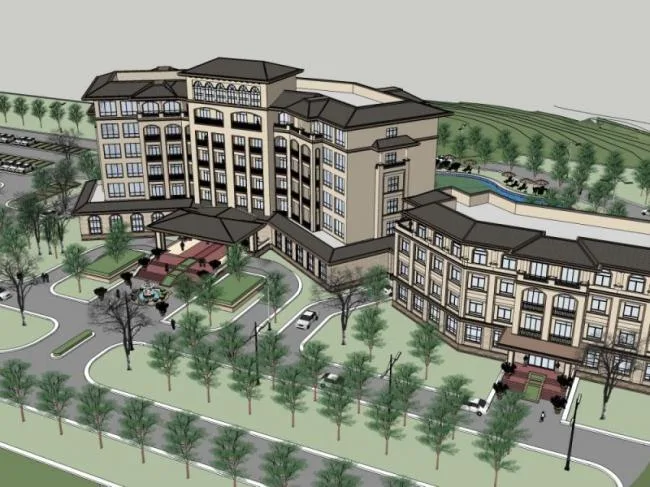 Sketchup Hotel Model | Multi story Hotel, Classical Style