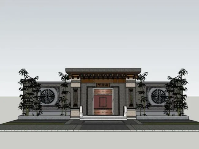 Sketchup Sketch Model | Door Head, Chinese Style, Sketch, Door