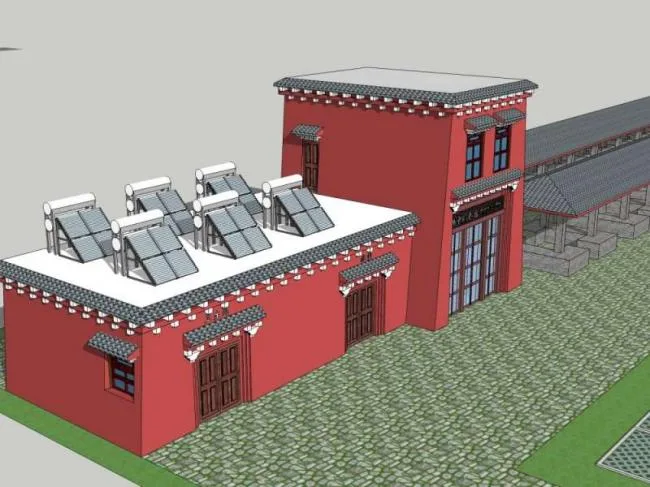 Sketchup Station Road and Bridge | Multi story Post Station, Modern Chinese Style