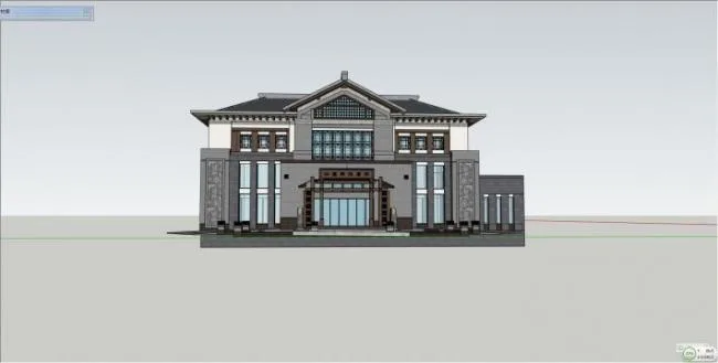 Sketchup Hotel Model | Multi story Hotel Clubhouse, Chinese Style