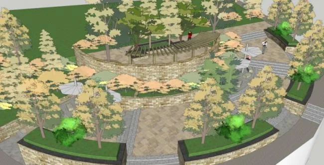 Sketchup Landscape Model | Square Landscape, Modern Style