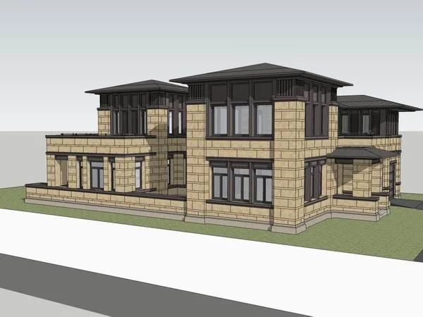 Sketchup Villa Model | Single Family Villa, Classical Style