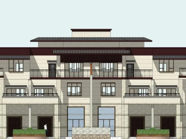 Sketchup Villa Model | Multi row Villa, Modern Style