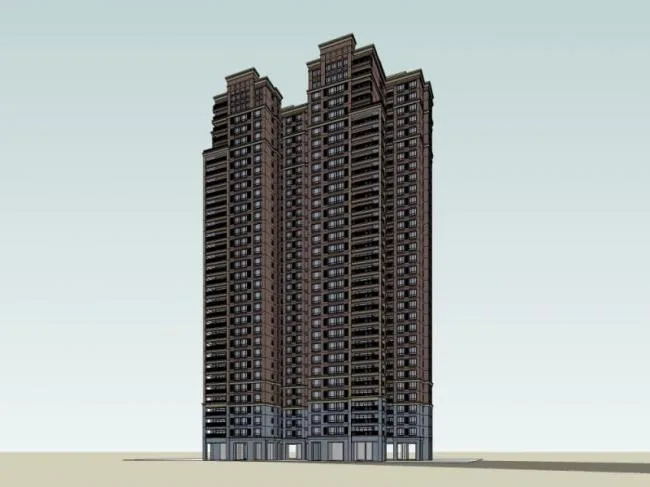 Sketchup Residential Model | Super High rise Residential Buildings, Residential Buildings, Classical Style