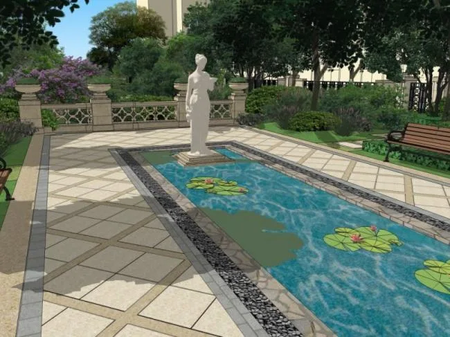 SketchUp Landscape Models: Residential, Courtyard, Spanish, and Classical Styles