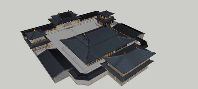Sketchup Ancient Architecture Model | Multi story Temple, Religious Architecture, Chinese Style, Ancient Architecture