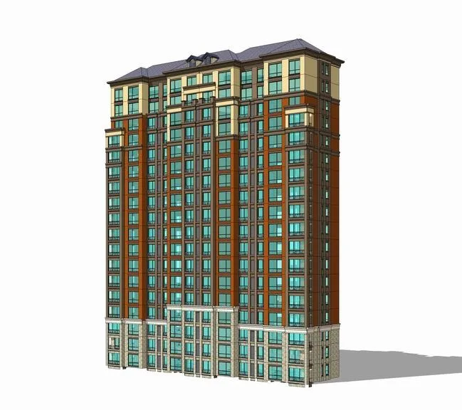 Sketchup Residential Model | High rise Residential Buildings, Residential Buildings, French Classical Style